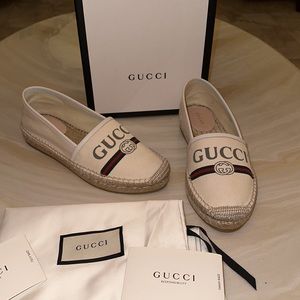NWT! CLOSING CLOSET-OPEN TO OFFERS! Authentic Gucci Canvas Espadrilles!